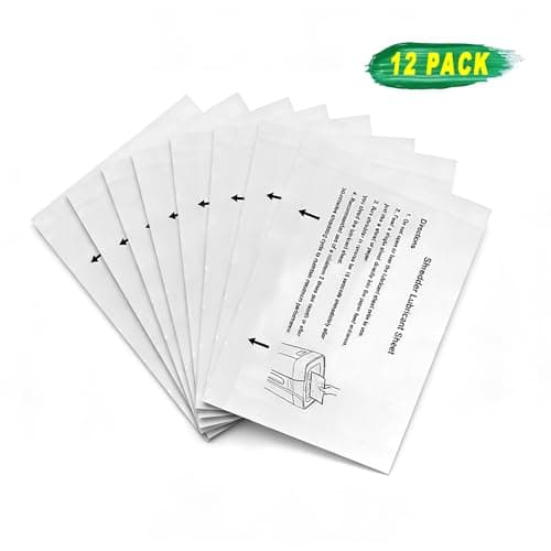 NCWANG 12PACK Paper Shredder Lubricant Sheets with Shredder Oil for Blades Sharpening, Reduce Paper Jam and dust