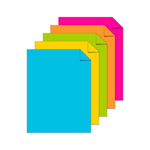 Neenah Astrobrights® Bright Color Paper, Letter Size Paper, 24 lb, Assorted Colors, 500 Sheets