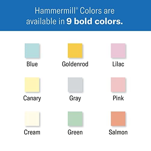 Hammermill Colored Paper, 20 lb Blue Printer Paper, 8.5 x 11 - Made in the USA, Pastel Paper, 103309R - 1 Ream (500 Sheets)