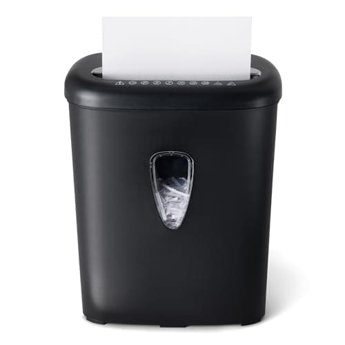 Amazon Basics 8 Sheet Cross Cut Paper and Credit Card Shredder with 4.1 Gallon Bin, Black