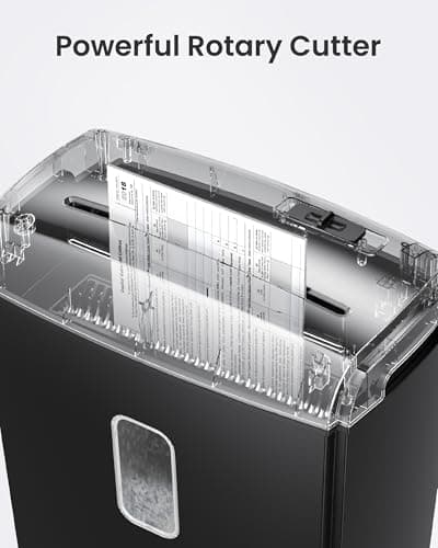Locksworth 8-Sheet Micro Cut Paper Shredder P-4 High Security for Home Office Use with Handle, Shreds Credit Card/Staple 4 Gallons(Black) Visual Window Wastebasket