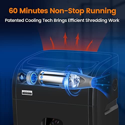 VidaTeco 18-Sheet Paper Shredder for Home Office Heavy Duty with 60 Mins Running Micro Cut, US Patented Cutter, Shred CD/Card with 7.9 Gal Extra Large Bin, AUTO Jam Proof(ETL)