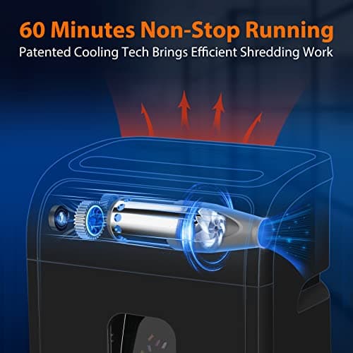 VidaTeco 14-Sheet Paper Shredder for Home Office Heavy Duty with 60 Mins Running Micro Cut, US Patented Blade, Shred Card/CD/Clip/Staple, 5.3-Gal Pullout Bin, AUTO Jam Proof(ETL)