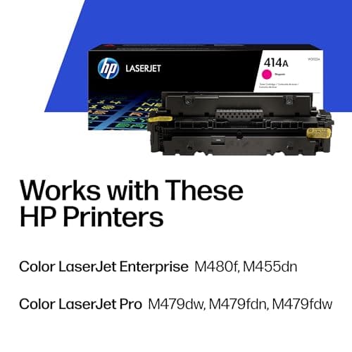 HP 414A Magenta Toner Cartridge | Works with Color LaserJet Enterprise M455dn, MFP M480f, Pro M454, MFP M479 Series | W2023A