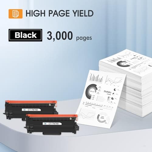 TN760 Toner for Brother Printer TN730: Compatible for Brother TN-730/TN-760 TN 760 TN-760 730 MFC-L2710DW DCP-L2550DW HL-L2395DW MFC-L2750DW TN-730 HL-L2350DW HL-L2370DW HL-L2390DW Black Cartridge