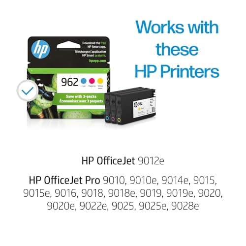 HP 962 Cyan, Magenta, Yellow Ink Cartridges | Works with OfficeJet 9010, 9020 | Eligible for Instant Ink | 3YP00AN