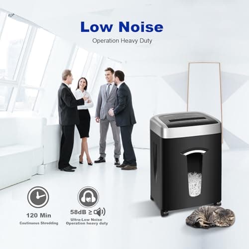 Wingwise 120-Minute Paper Shredder - 15-Sheet Capacity, 30L（7.9 Gallon） Bin, 58dB Quiet Operation, P4 Cross-Cut Heavy-Duty Shredder for Home & Office Use