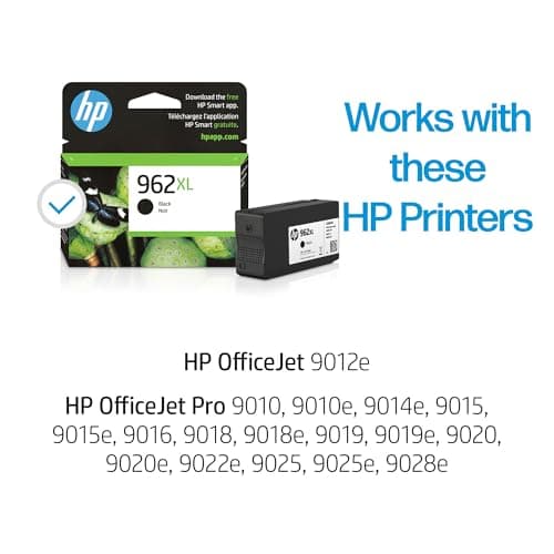 HP 962XL Black High-Yield Ink Cartridge | Works with OfficeJet 9010, Pro 9010, 9020 | Eligible for Instant Ink | 3JA03AN