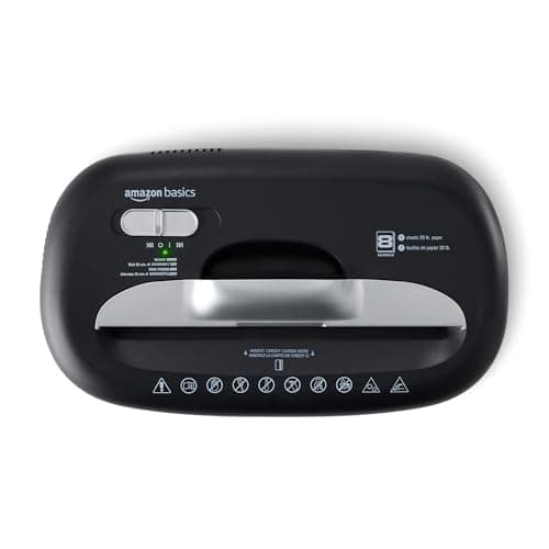 Amazon Basics 8 Sheet Cross Cut Paper and Credit Card Shredder with 4.1 Gallon Bin, Black