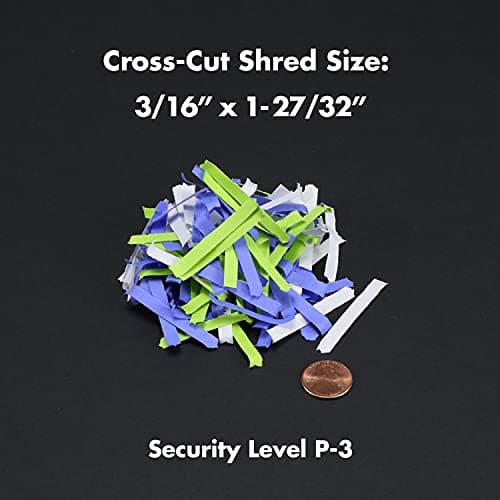 Aurora High Security Paper and Credit Card Shredder with 3.7-Gallon Wastebasket, 8-Sheet Cross-Cut with Basket