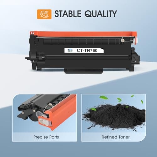 TN760 Toner for Brother Printer TN730: Compatible for Brother TN-730/TN-760 TN 760 TN-760 730 MFC-L2710DW DCP-L2550DW HL-L2395DW MFC-L2750DW TN-730 HL-L2350DW HL-L2370DW HL-L2390DW Black Cartridge