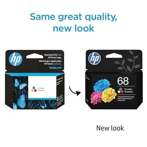 HP 68 Tri-Color Ink Cartridge | Works Envy 6100e, 6500e Series | Eligible for Instant Ink | 7FP20TN | Packaging May Vary