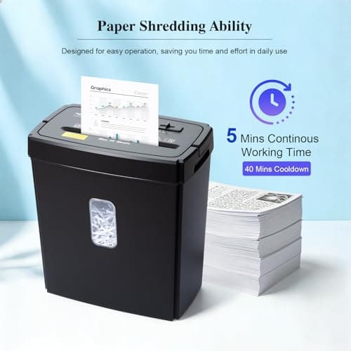 Wingwise Paper Shredder for Home Office, 10 Sheets Cross Cut Credit Card Shredder with 4 Gallons Basket, Portable Handle, P-4 High Security