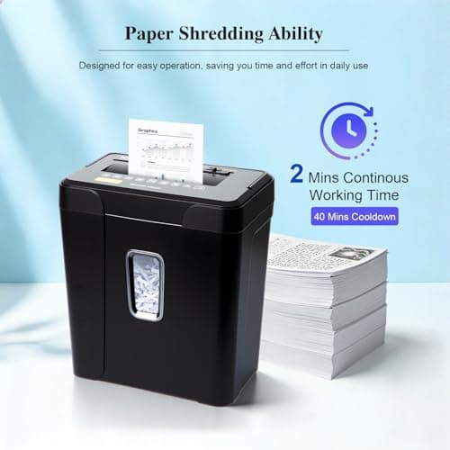 Wingwise 14-Sheet Paper Shredder for Home Office, Cross Cut Shredder Heavy Duty with 5.5 Gallons Bin, Office Shredder for CDs/Credit Card, P-4 Security, Anti-Jam System