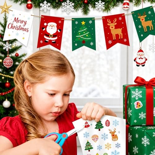 Printable Vinyl Sticker Paper for Inkjet Printer-30 Sheets Glossy White 8.5" x 11" Waterproof Labels Paper, Dries Quickly, Vivid Colors, Tear Resistant, DIY Christmas Stickers