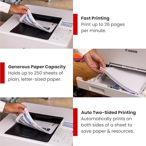 Canon Color imageCLASS LBP646Cdw Wireless Laser Single-Function Printer for Duplex Printing, White - 26 PPM Home Office, Small Office Printer