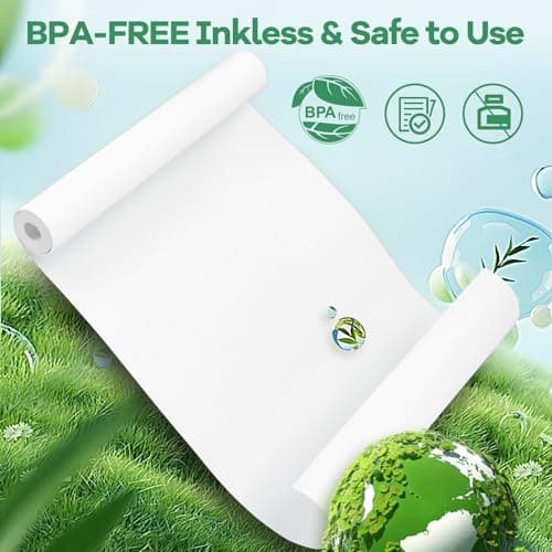 TUXIYA 5 Rolls Thermal Printer Paper 8.5"x11" US Letter Size, BPA free Quick-Dry Thermal Paper,Thermal Printing Paper Rolls Compatible Most Portable Printers(About 130 Sheets)