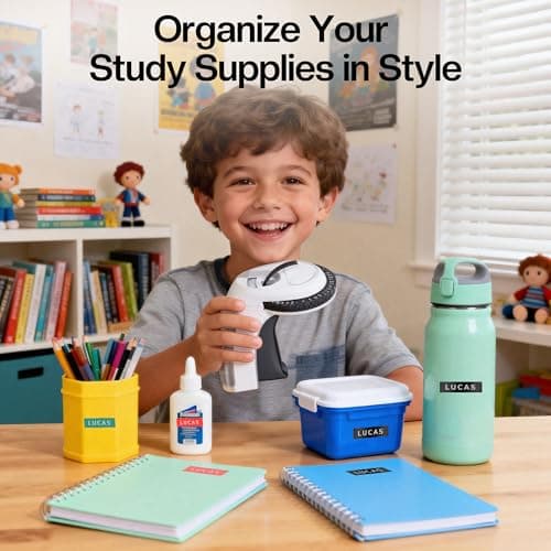 EazeID Embossing Label Maker Machine with Tapes, Manual Embossed Label Maker Retro, Vintage Embosser Labeler 3/8 Inch 9mm 3D Waterproof-Labels for Scrapbooking Supplies Kids DIY Craft Home Office Use