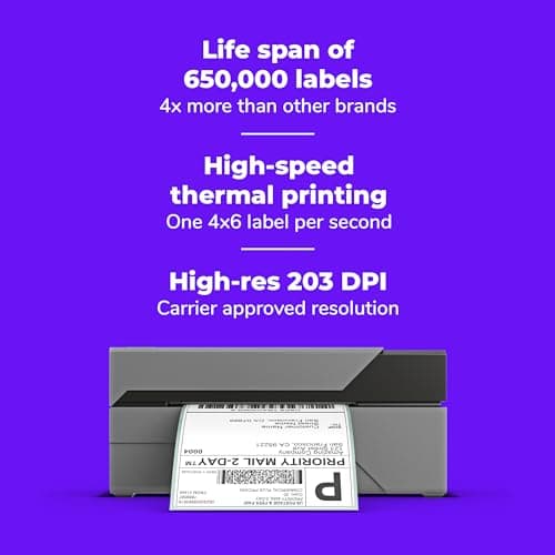 Rollo USB Shipping Label Printer - Commercial Grade 4x6 Thermal Label Printer for Shipping Packages - High Speed Custom Sticker Label Maker for Small Business - Supports Windows & Mac