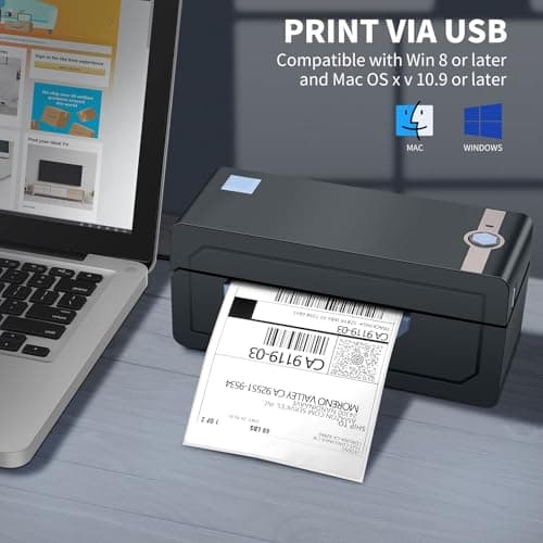 JADENS Bluetooth Thermal Shipping Label Printer – Wireless 4x6 Shipping Label Printer, Compatible with Android, iPhone, Windows & Mac, Widely Used for, Amazon, Shopify, Etsy, USPS(Blue)
