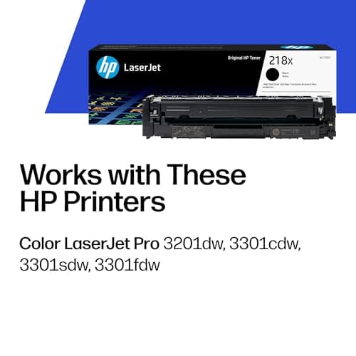 HP 218X Black High-Yield Toner Cartridge | Works with Color LaserJet Pro 3201, MFP 3301 Series | W2180X