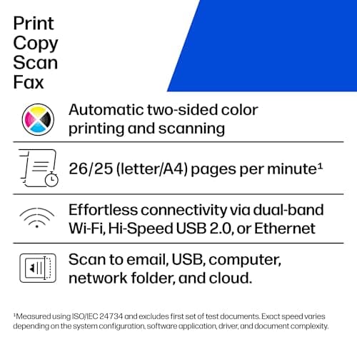 HP Color LaserJet Pro MFP 3301fdw Wireless All-in-One Color Laser Printer, Office Printer, Scanner, Copier, Fax, ADF, Duplex, Best for office (499Q5F)